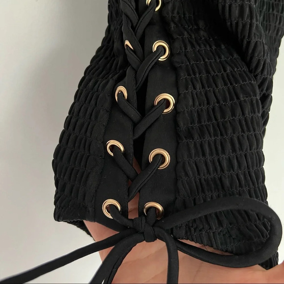 Victoria Secret lace up black bathing suit size S - Picture 3 of 13